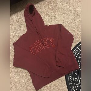 Obey Burgundy Hoodie Medium